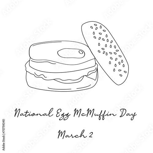 Great for celebrating National Egg McMuffin Day, this one line artwork photo
