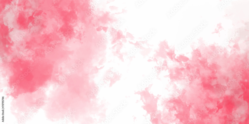 Pink watercolor background for your design, watercolor background concept, vector .Glamour fairytale backdrop. Sky cloud clear Delicate card. Elegant decoration. Fantasy pastel color.