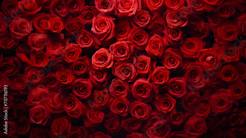 Lots of beautiful red roses in the background daylight © NOOPIAN