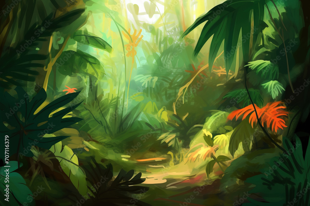 tropical jungle background