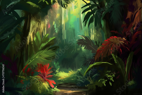 Fototapeta Naklejka Na Ścianę i Meble -  tropical jungle background
