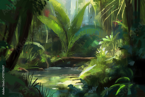 tropical jungle background