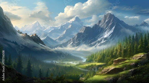 panorama of the mountains © Wallpaper