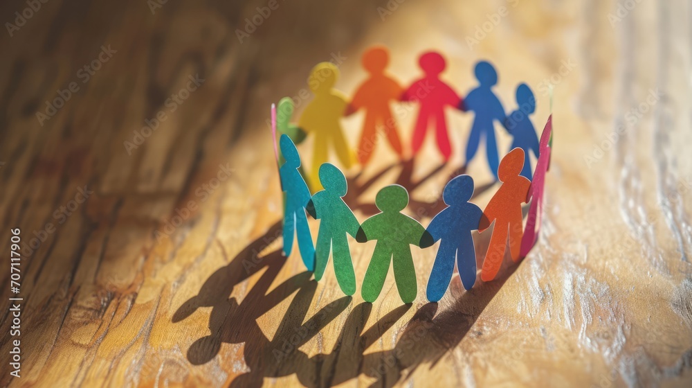 Objects That Signify Unity Colorful Paper Chain of Figures Symbolizing Unity and Diversity Stock ...