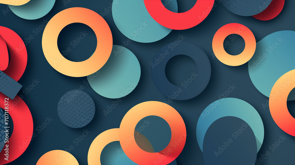 Pattern with circles, abstract modern design flat texture geometric circle background, Ai generated image