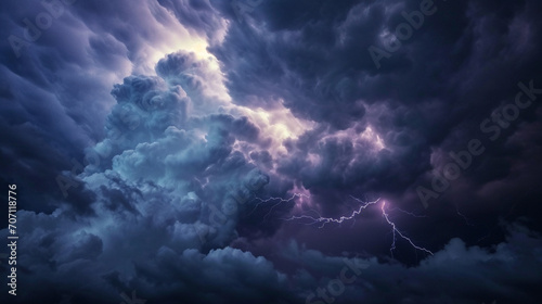 Storm Clouds With Lightning. Sky. Storm. Background photo