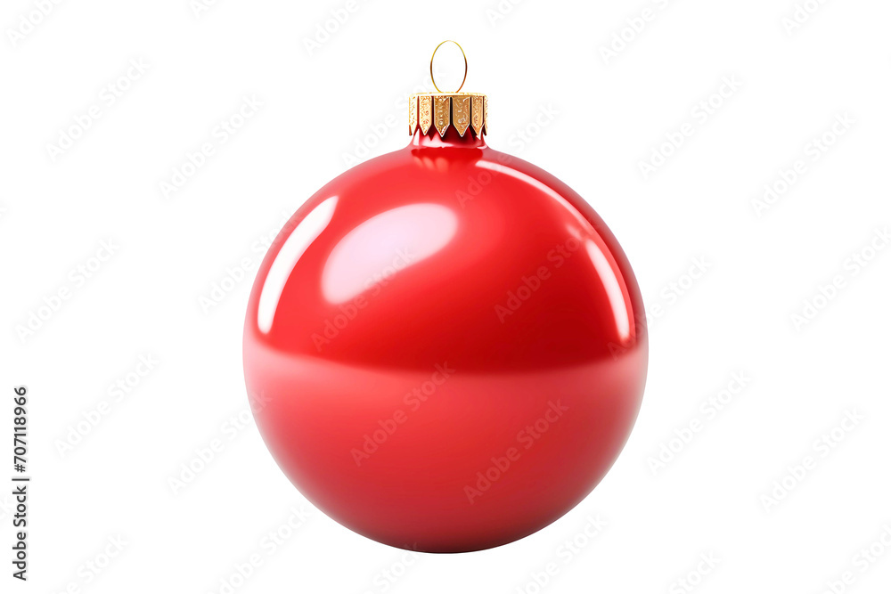 Christmas ball bauble on transparent background. Generative ai design.