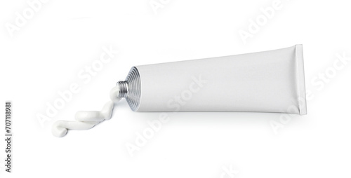 white tube with ointment, transparent background photo