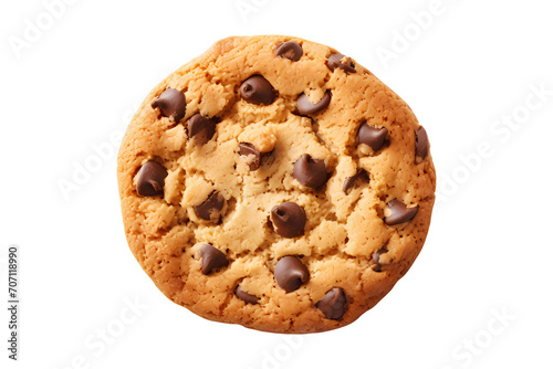 Delicious chocolate cookie on transparent background. Generative ai design.