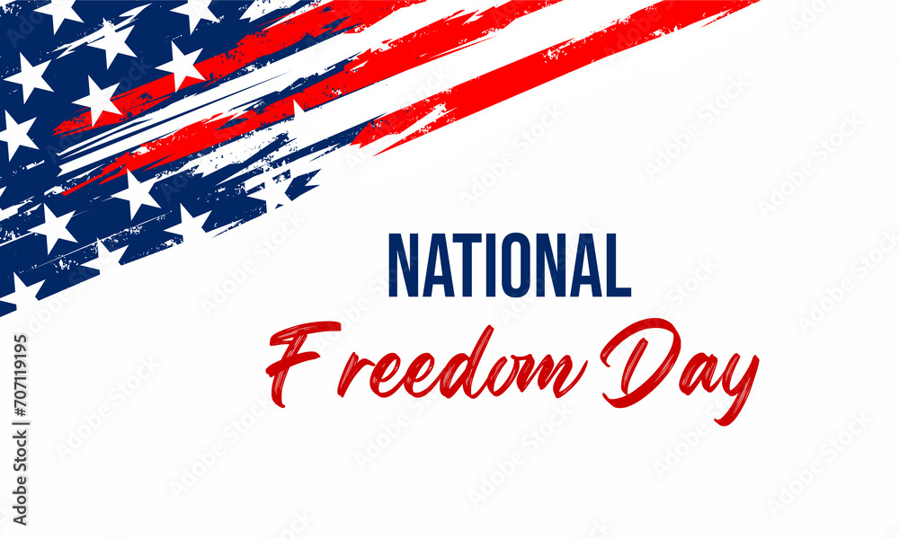 National Freedom Day. Lettering on American flag background. vektor illustration . National Freedom Day. Lettering on American flag background. vektor illustration .