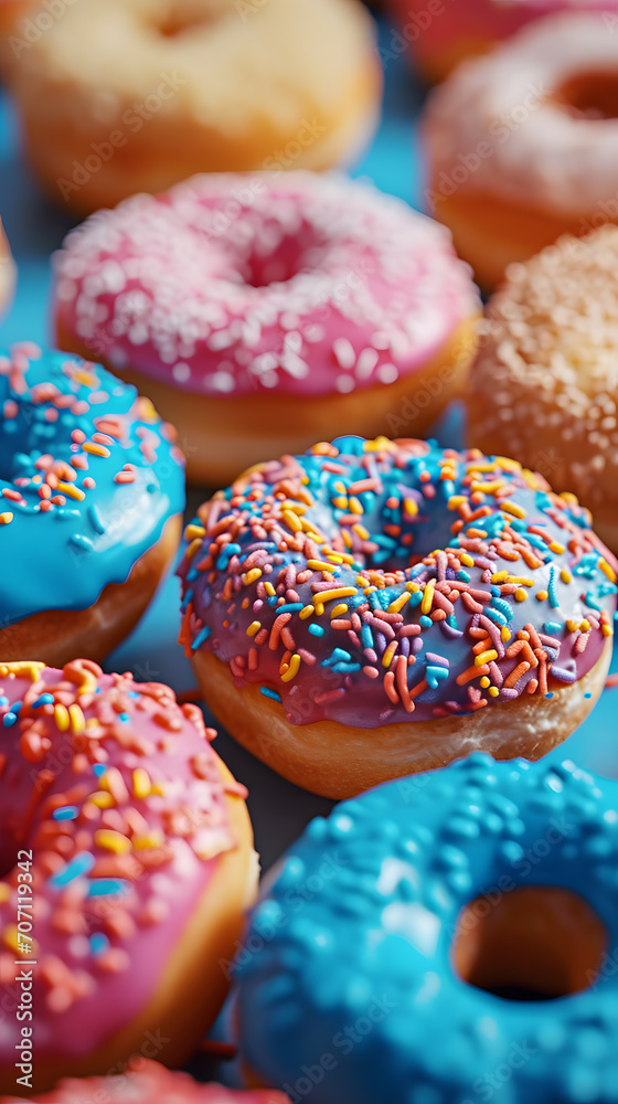 Abstract background with colorful donuts