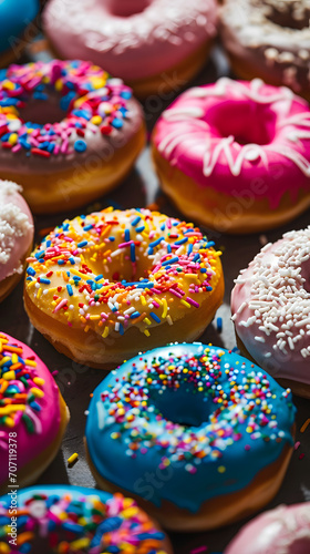 Abstract background with colorful donuts