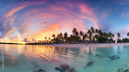 sunset over the river