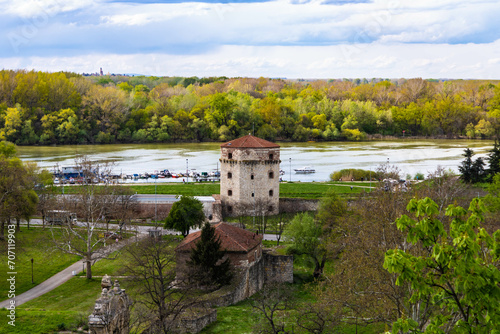 Nebojša Tower (Kula Nebojša),  the only surviving mediaeval tower of the Belgrade Fortress built in the 15th century, photo