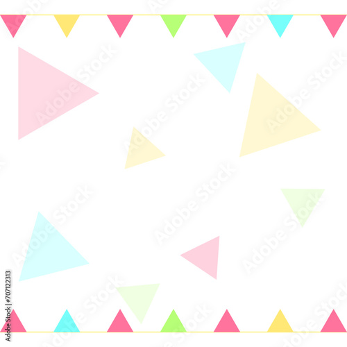 カラフルな三角形の背景フレーム