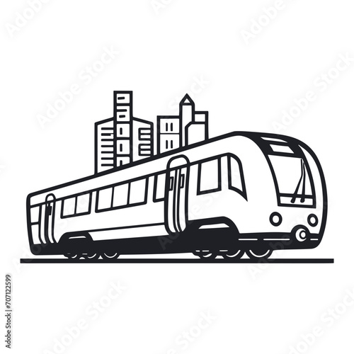 Futuristic train logo design vector template

