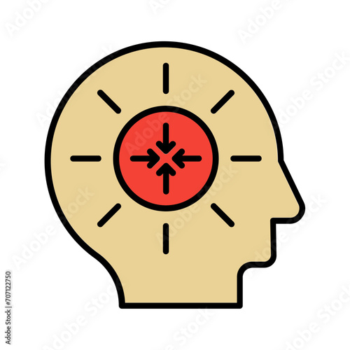Concentration icon. lineal color icon
