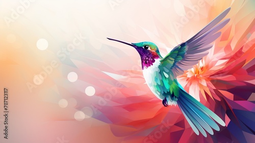 Vector art style hummingbird illustration paste picture Ai generated art