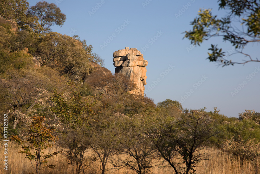 Zimbabwe Matobo National Park on a sunny winter day
