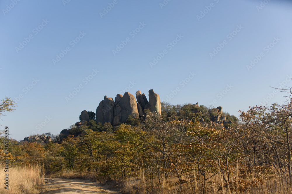 Zimbabwe Matobo National Park on a sunny winter day