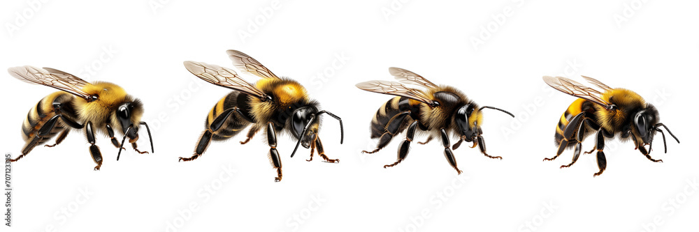 Set of a bumblebee, close up , macro shot transparent background Set of a bumblebee, close up , macro shot transparent background