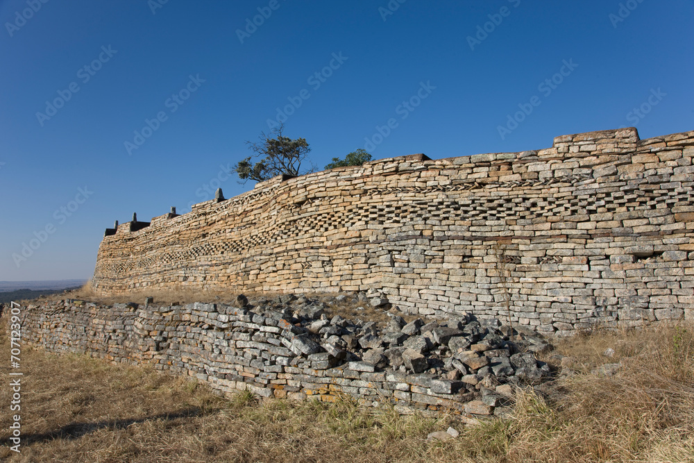 Zimbabwe ruins of Dhlodhlo on a sunny winter day