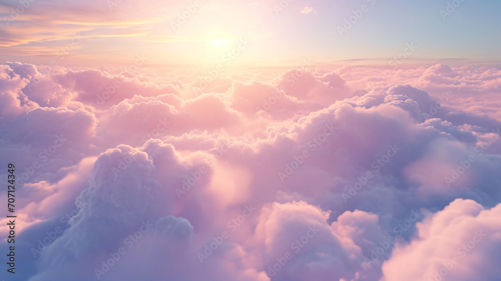 Shiny white and pink clouds background