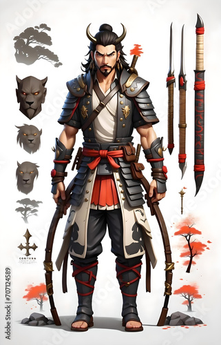 Ancient Samurai Warrior Character