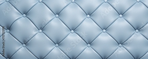 Seamless light pastel blue diamond tufted upholstery background texture photo