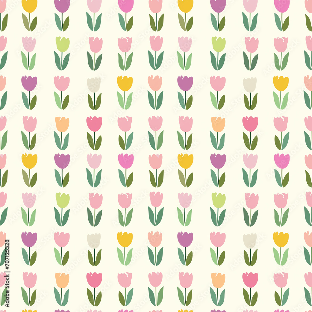 Tulip seamless pattern. Can be used for gift wrapping, wallpaper, background Tulip seamless pattern. Can be used for gift wrapping, wallpaper, background