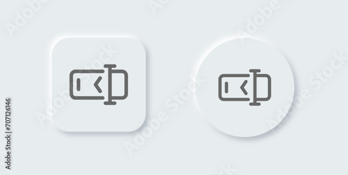 Rename line icon in neomorphic design style. Write signs vector illustration.