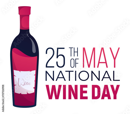 National Wine Day May 25th. Vector illustration. Holiday poster