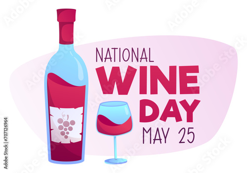 National Wine Day May 25, vector illustration on white background