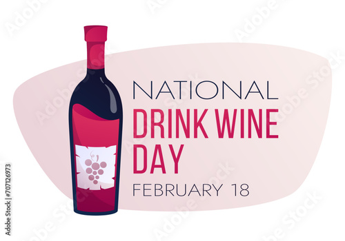 National Wine Drinking Day. Vector illustration. Holiday poster