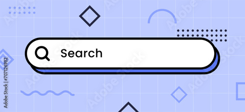 Search panel interface in vintage design style. Search bar vector illustration.