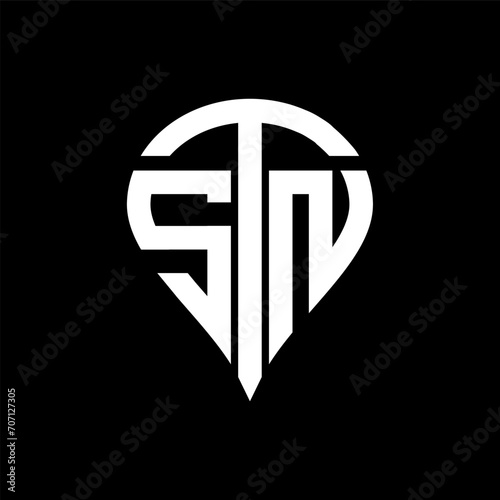 STN abstract monogram logo design. STN creative initials letter logo concept. STN vector letter design.
 photo