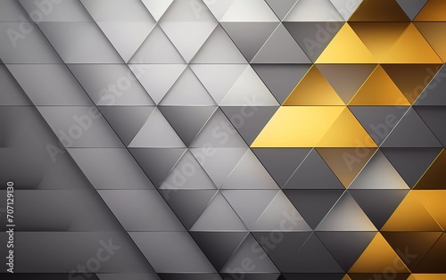 silver and yellow gold gradient geometric shape background. generative ai