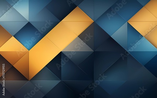 blue and yellow gold gradient geometric shape background. generative ai