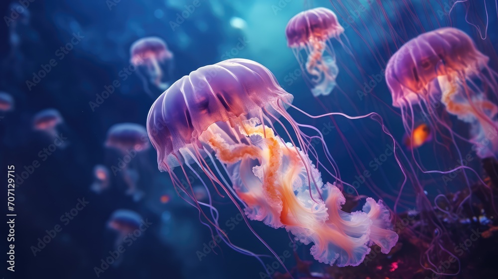 jelly fish in the sea jelly fish in the sea