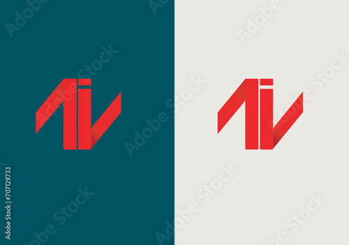 Letter n logo design initial vector monogram icon style template Colorful Letter Vector Logo Design n+ i logo, n i logo Set of modern letter logo. Minimalist line logo design collection.