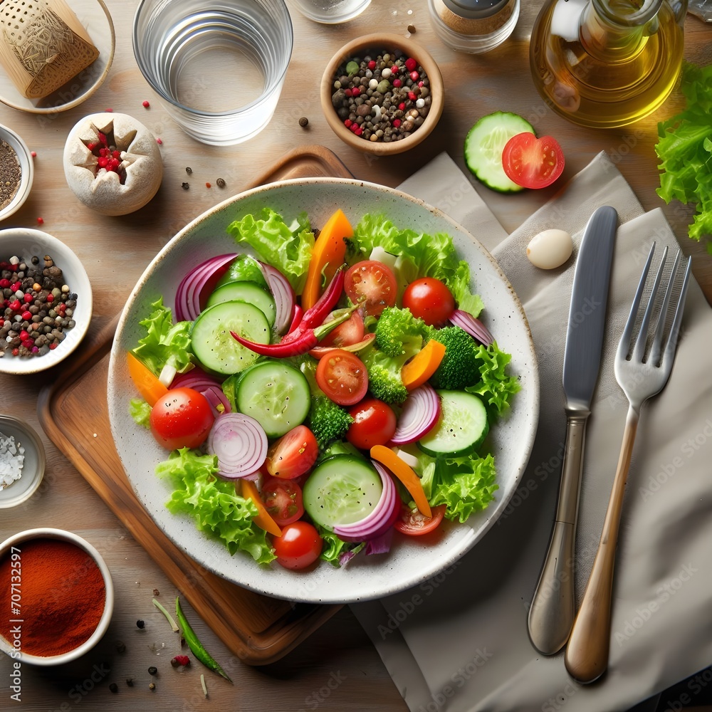 Gastronomic Delight: A Sumptuous Lunch Spread on a Table Gastronomic Delight: A Sumptuous Lunch Spread on a Table