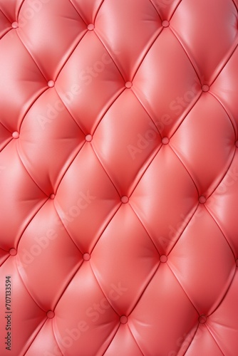 Seamless light pastel red diamond tufted upholstery background texture 