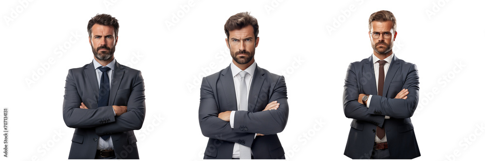 business man with crossed arms and serious face, ultrarealistic photography, cinematic, on a transparent background business man with crossed arms and serious face, ultrarealistic photography, cinematic, on a transparent background