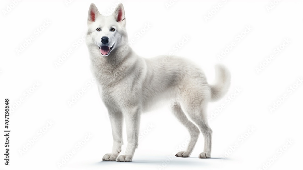White swiss shepherd dog full body realistic image Ai generated art White swiss shepherd dog full body realistic image Ai generated art