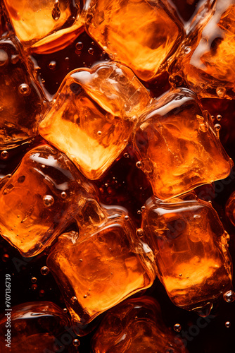 close-up of ice in cognac