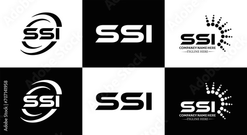 SSI logo. S S I design. White SSI letter. SSI, S S I letter logo design. Initial letter SSI letter logo set, linked circle uppercase monogram logo. S S I letter logo vector design. 