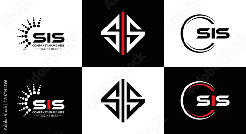 SIS logo. S I S design. White SIS letter. SIS, S I S letter logo design. Initial letter SIS letter logo set, linked circle uppercase monogram logo. S I S letter logo vector design.	
