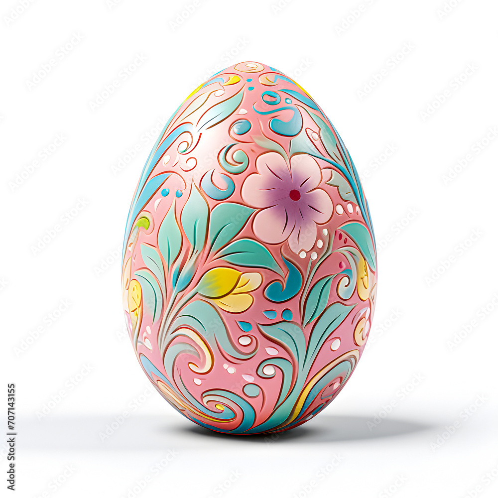 Easter egg with floral pattern isolated on white background. Easter egg with floral pattern isolated on white background.