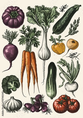 vegetables  food watercolor