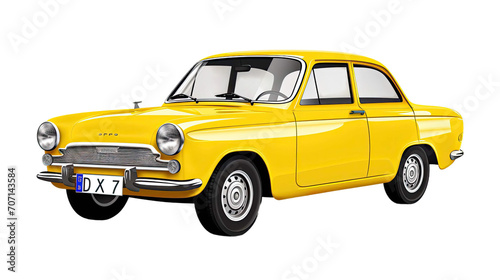 yellow car on transparent background